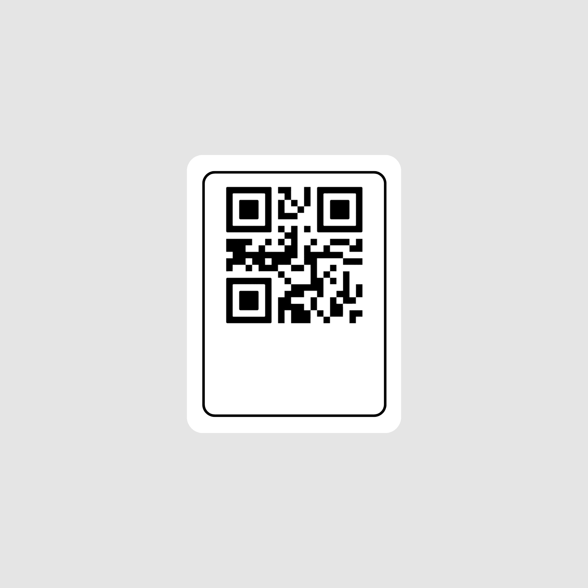 Sticker with QR code on a white background