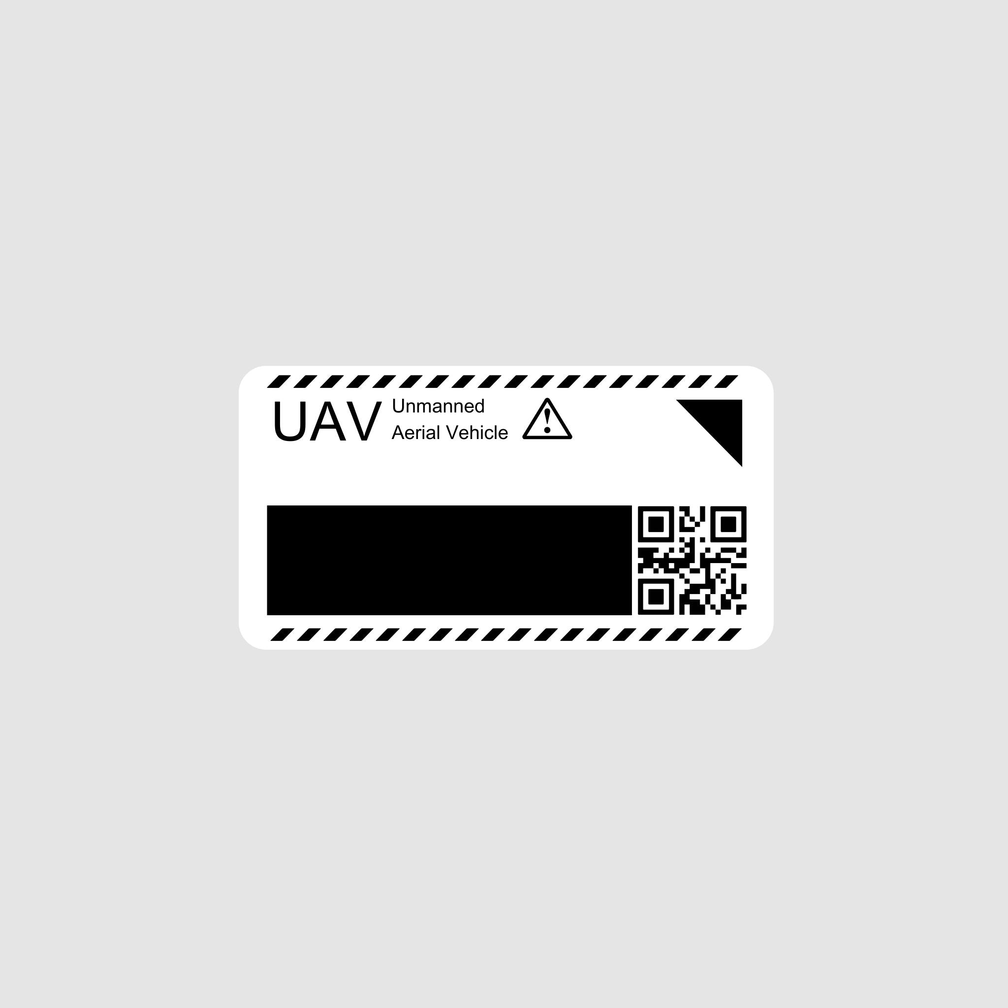 Étiquettes drone ID avec avertissement