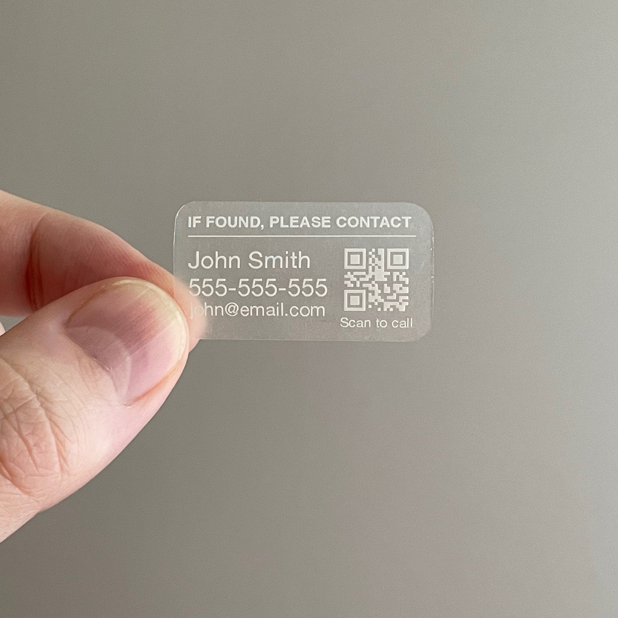Owner Info Stickers with QR Code