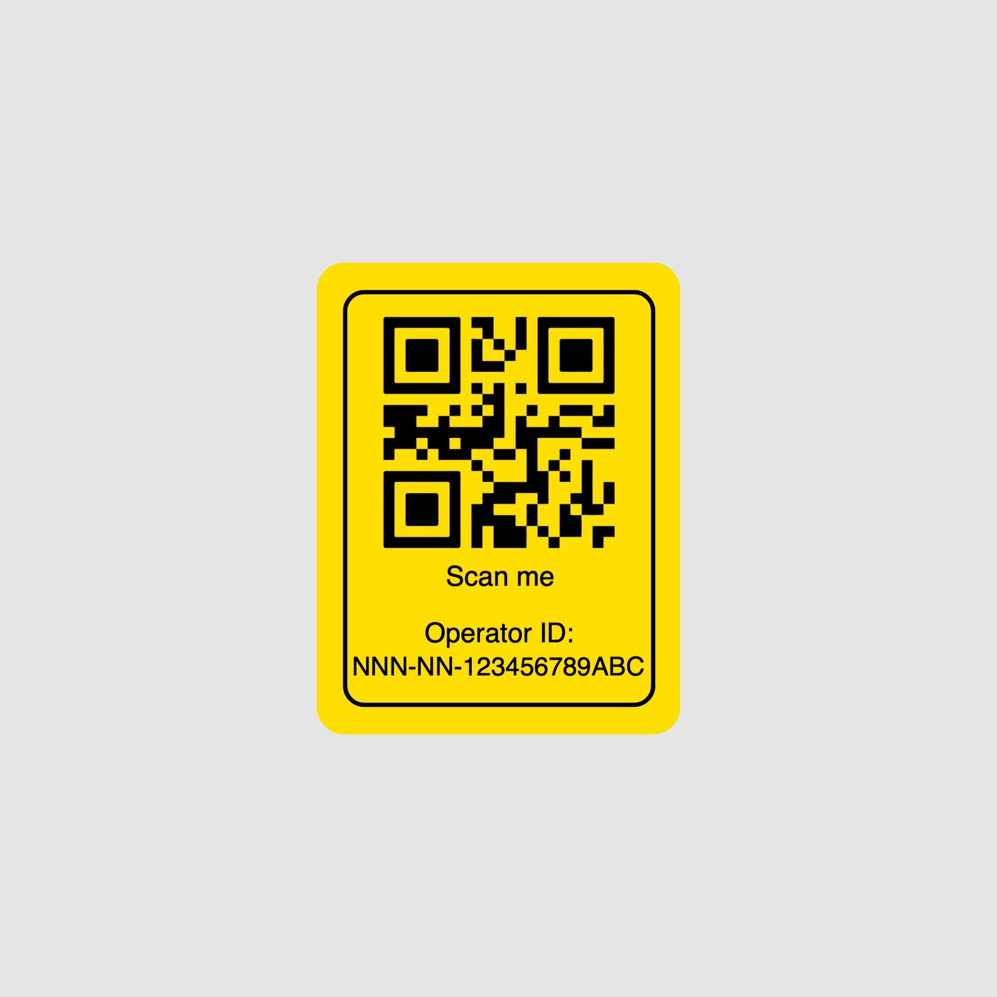 QR-Aufkleber mit Drohnen-ID