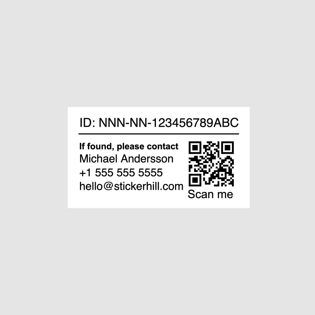 Drönardekal med operatörs-ID och QR
